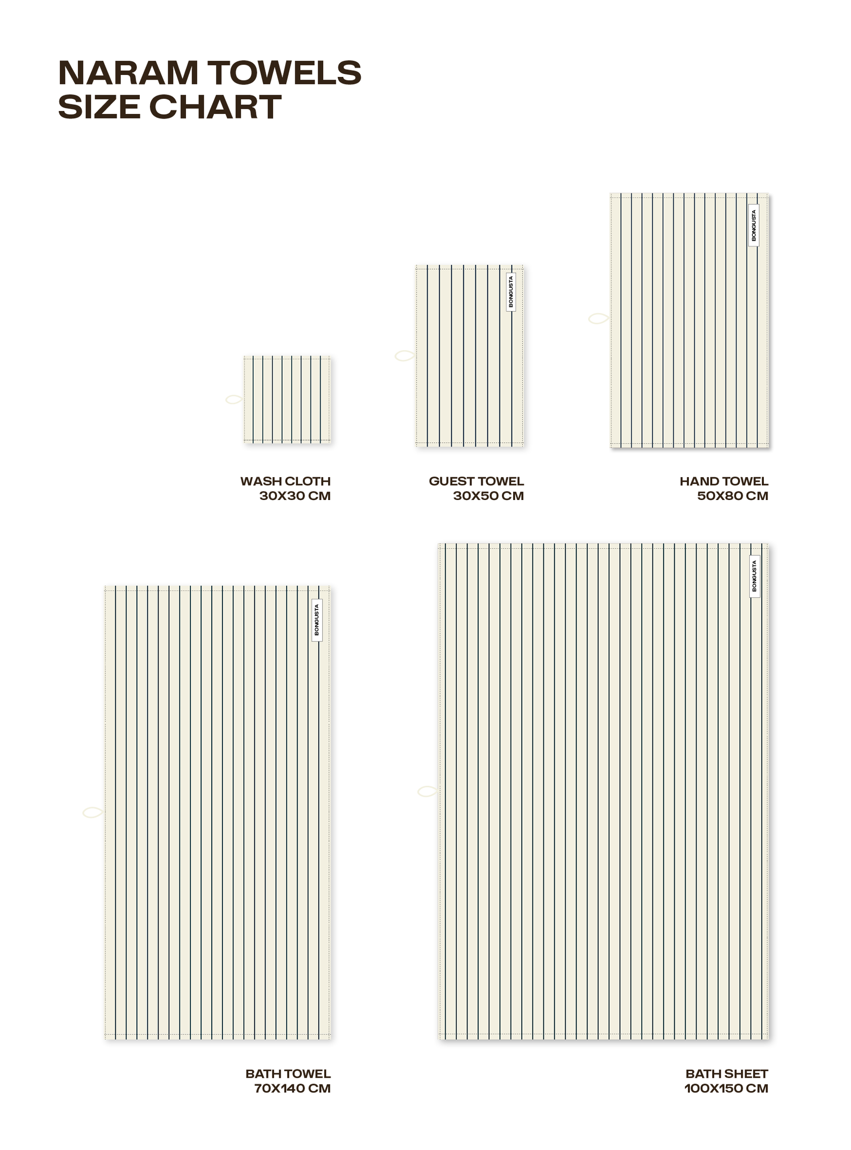 Naram Hand Towel, Creme/Ink