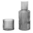 Ripple Carafe Set, Smoked, Small