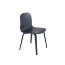 Visu Chair, Wood Base, Midnight Blue