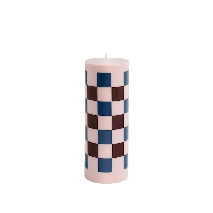 Column candle, Large Pink/Blue