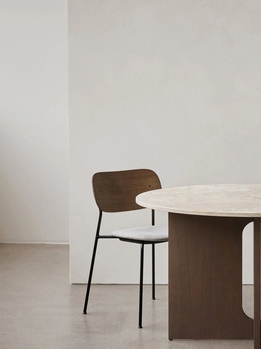 Co Chair, Without Arms, Upholstered Seat Steelcut Trio 213, Natural Oak Back, Black Frame-Chairs-Audo-vancouver special