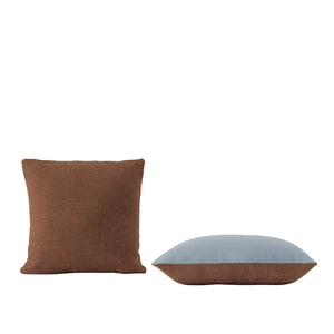 MINGLE CUSHION / 45 X 45 CM / 17.7 X 17.7", COPPER BROWN/LIGHT BLUE