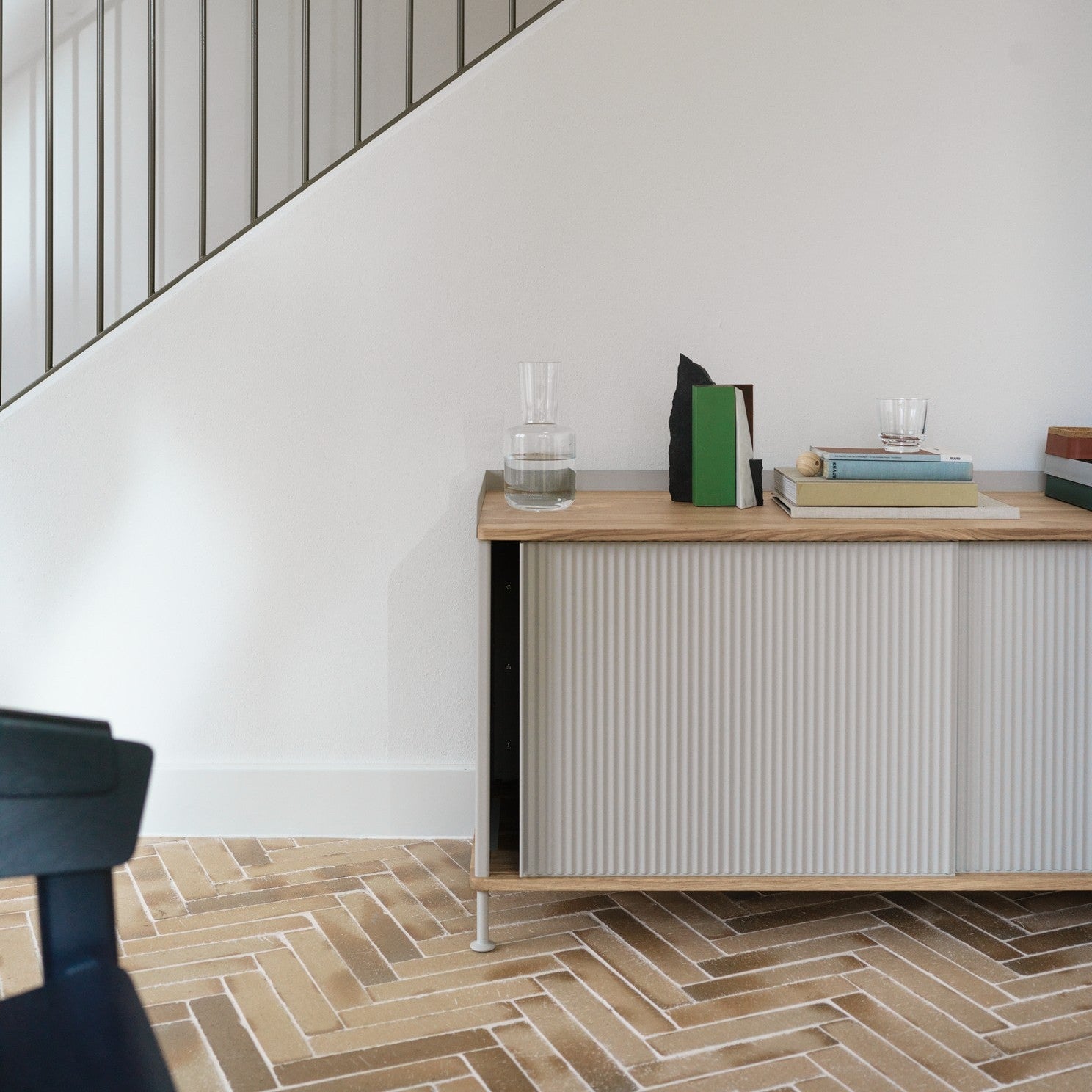 Enfold Sideboard, Oak/Grey, 49 x 17.7 x 24.6 inch