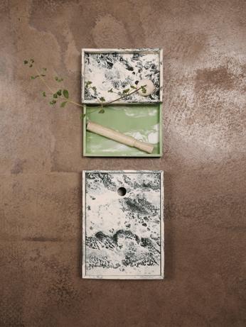 Mist Tray 10 x 15 cm, Emerald Off-White