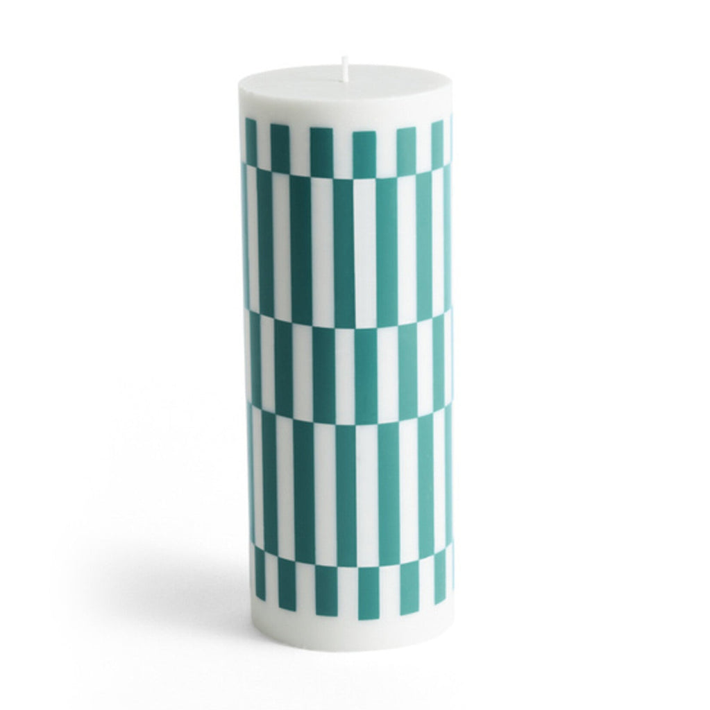 Column Candle, Light Grey/Green