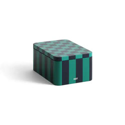 Small green and dark blue Tin Container