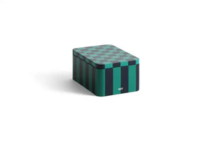 Small green and dark blue Tin Container
