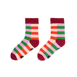 Super Stripe House Socks - Kelly Lilac