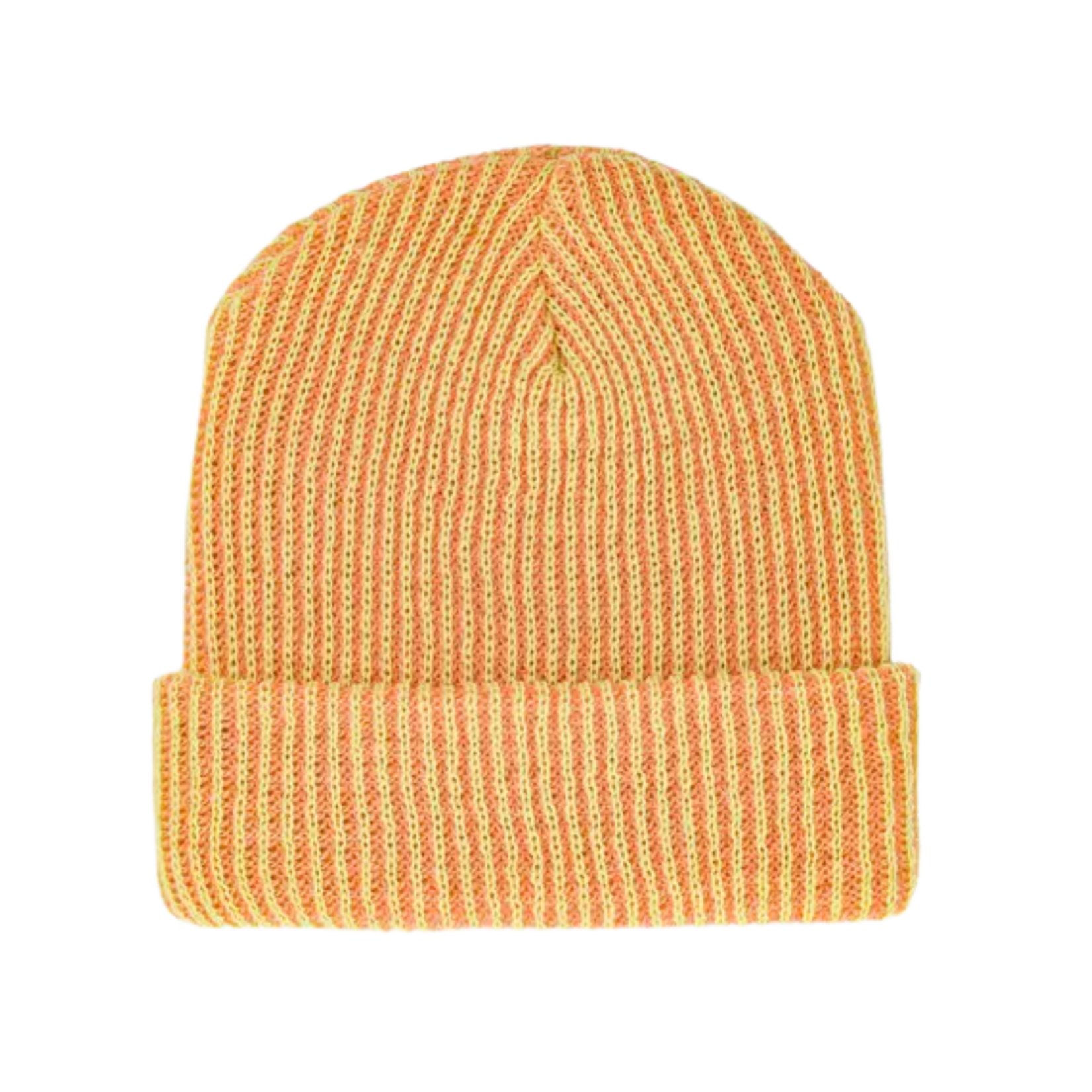 Simple Rib Knit Beanie - Lime, Peach