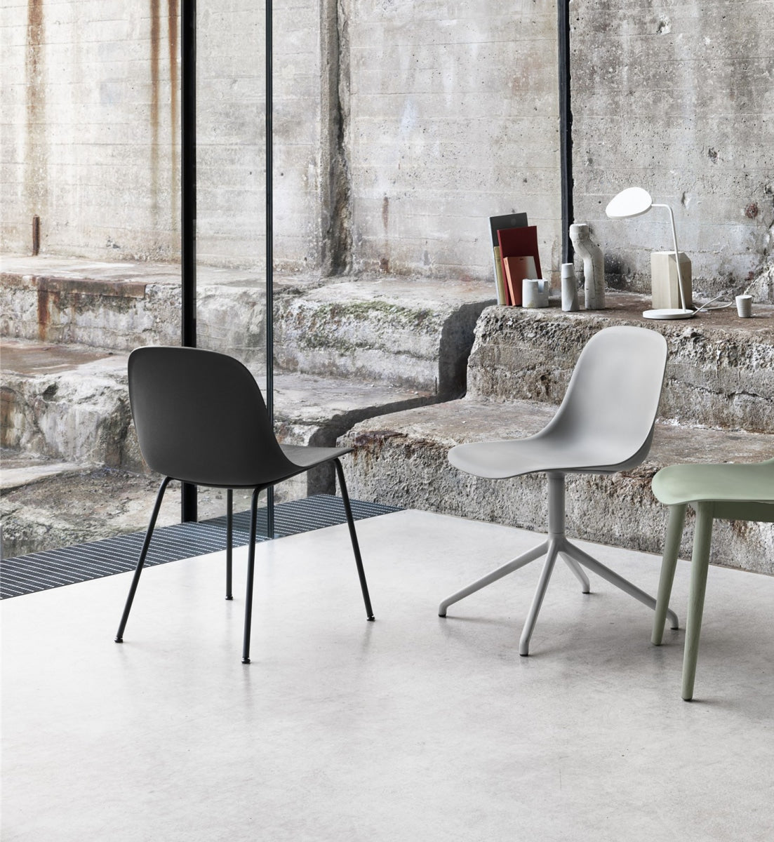 Visu Chair, Tube Base, Black/Black