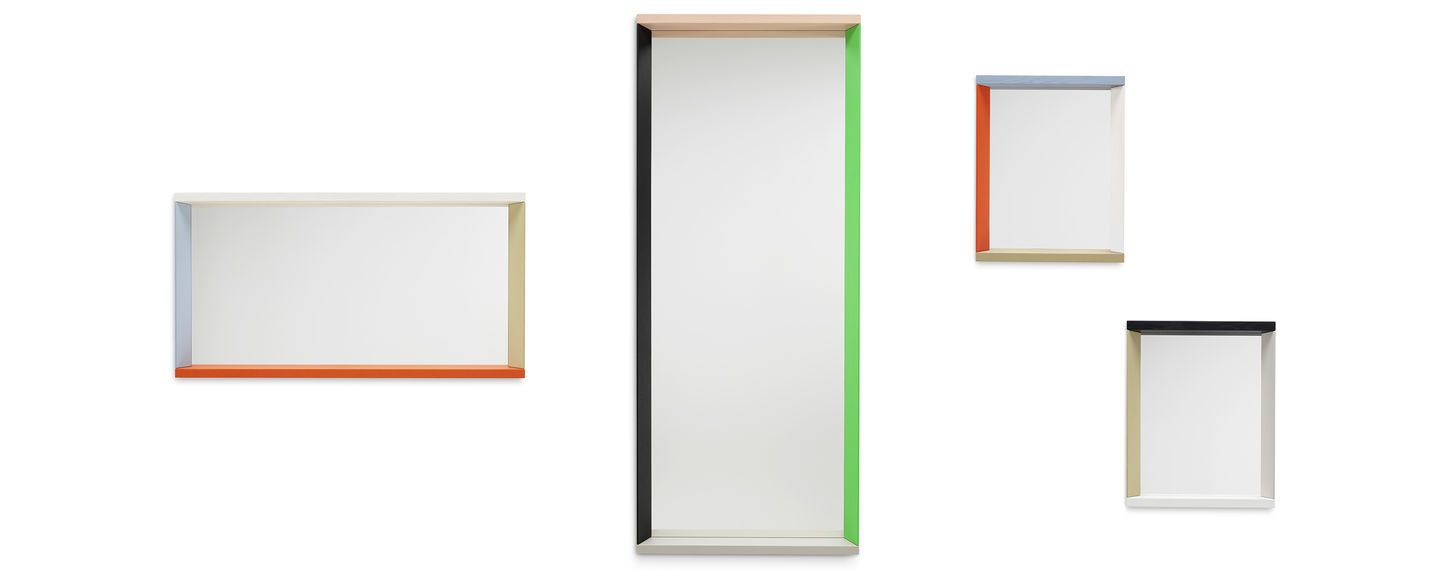 Colour Frame Mirror Small, Green/Pink