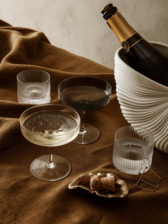 Ripple Glasses, Low, Clear, Set of 4