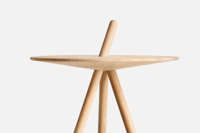 Come Here Side Table, White pigmented ash