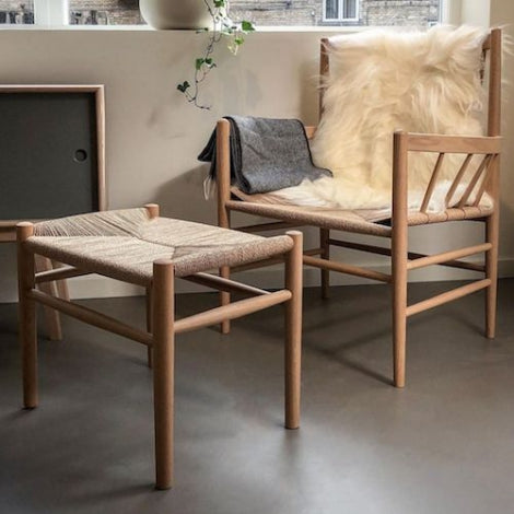 J83 Ottoman, Oak/Natural