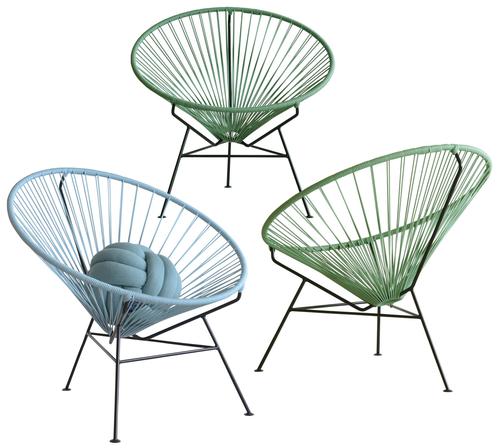 Condesa Chair, Pink Cord / White Base