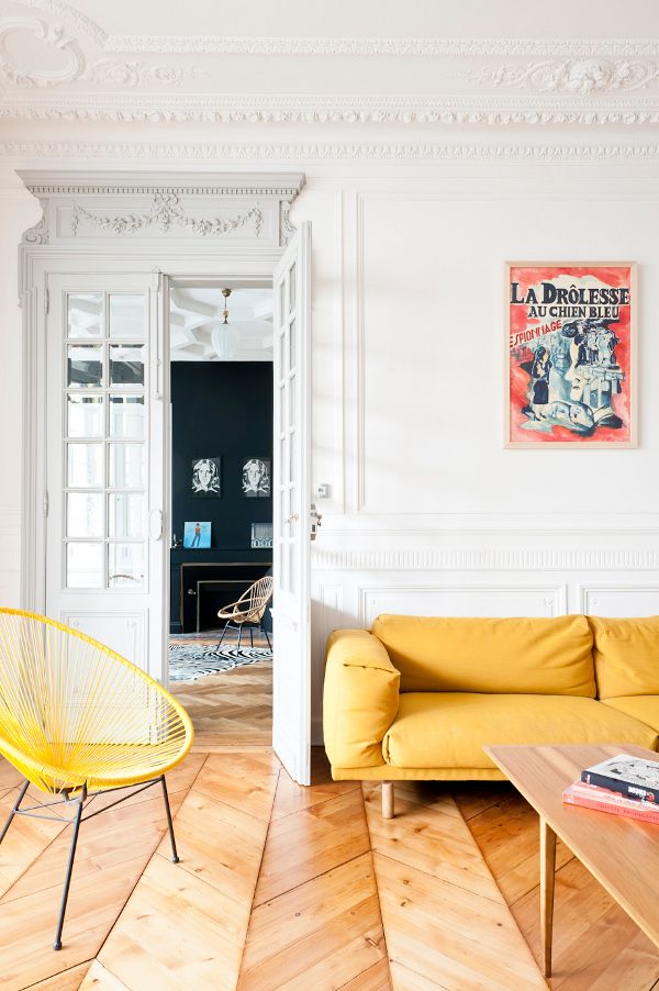 Condesa Chair, Yellow Cord/Chrome Base