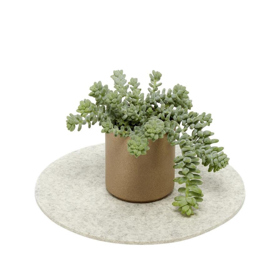 Felt placemat round, 27cm, lemon