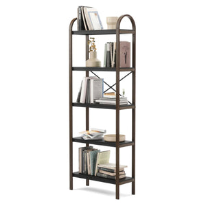 Bellwood Five Tier Shelf, Black/Walnut