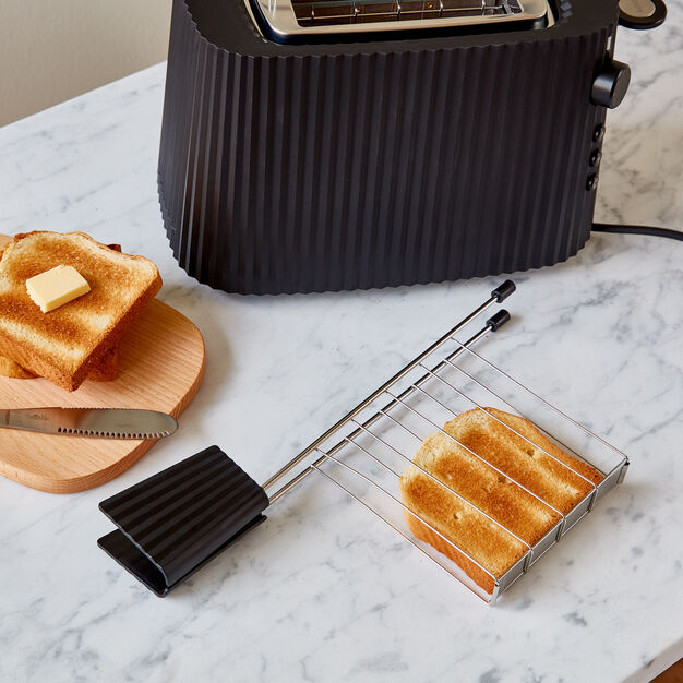 Plisse Toaster Tongs, Black