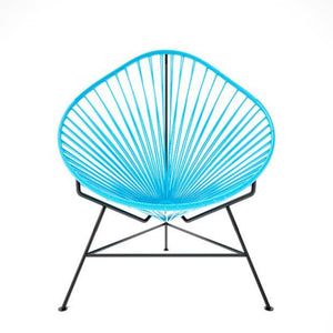Acapulco Chair, Light Blue Cord/Black Frame