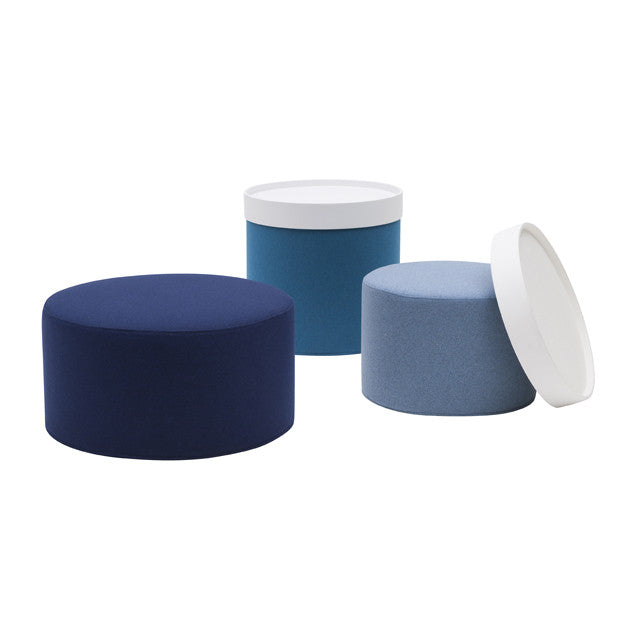 DRUMS, pouf high 45x40 cm, medium grey 623 felt