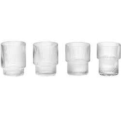 Ripple Glass, 8.8cm, Clear (Set of 4)