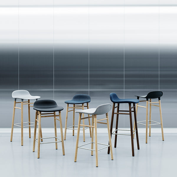 Form Stool 65cm White/Walnut