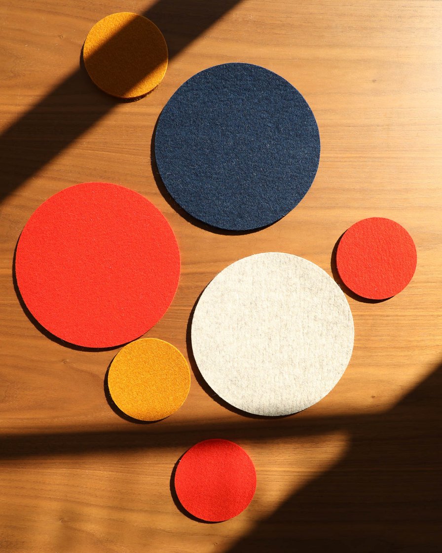 Felt placemat round, 33cm, orange