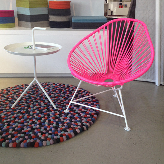 Baby Acapulco Chair, Pink Cord/White Base