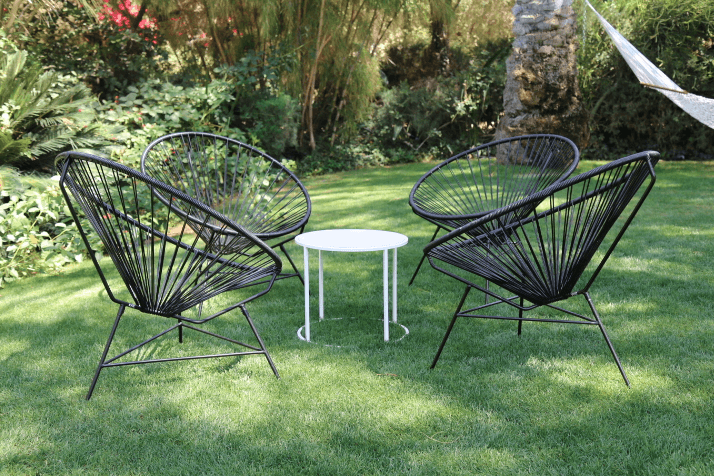 Condesa Chair, Deep Blue/ Black Frame