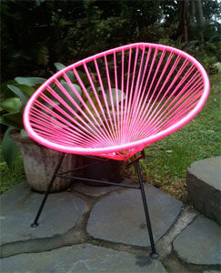 Condesa Chair, Pink Cord / Black Frame