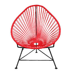 Acapulco Chair, Red Cord/ Black Frame