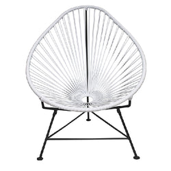 Acapulco Chair, White Cord/Black Frame
