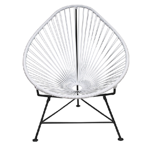 Acapulco Chair, White Cord/Black Frame