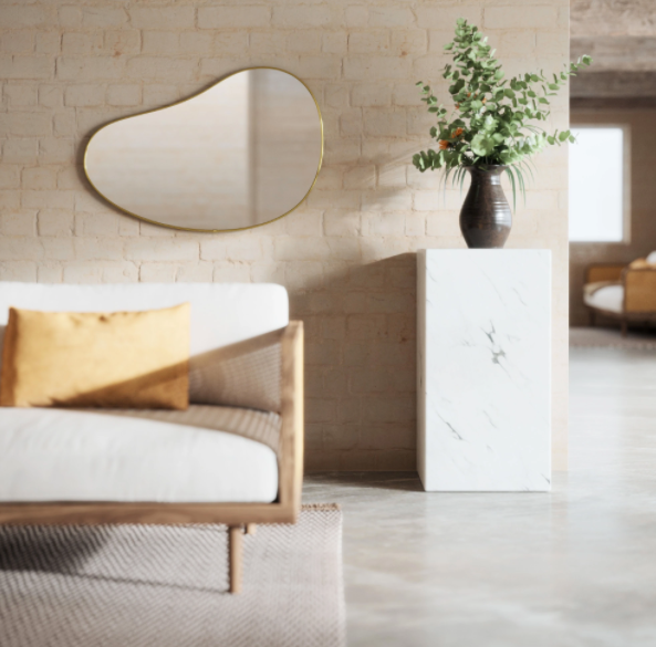 Hubba Pebble 24 x 36 Brass, Mirror