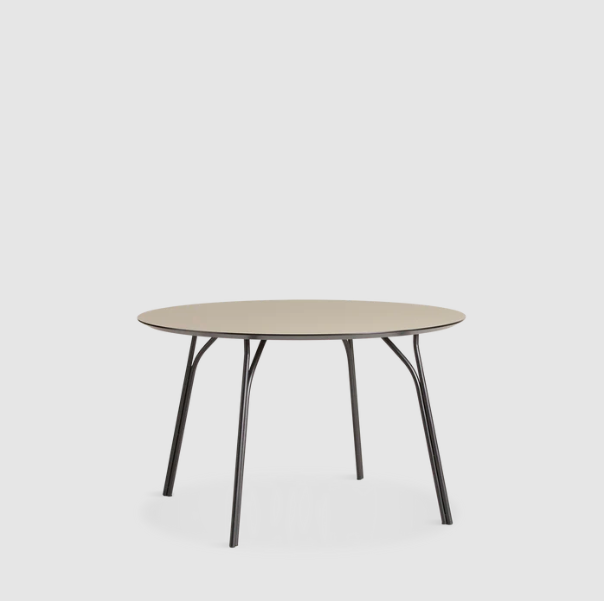 Tree Dining Table (120 cm), Beige Fenix Laminate Top and Black Painted Metal Legs
