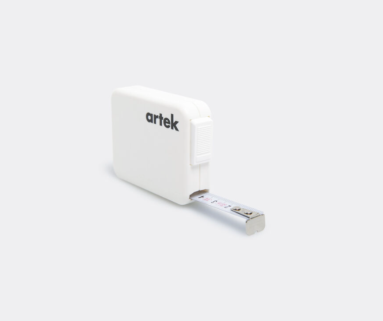 Artek Tape Measure, White Plastic and Metal, 3 m