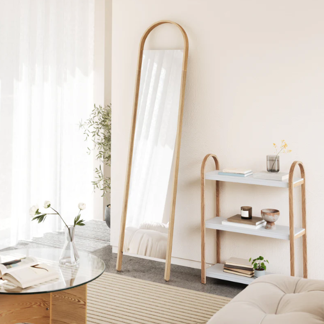 Bellwood Leaning Mirror, Natural