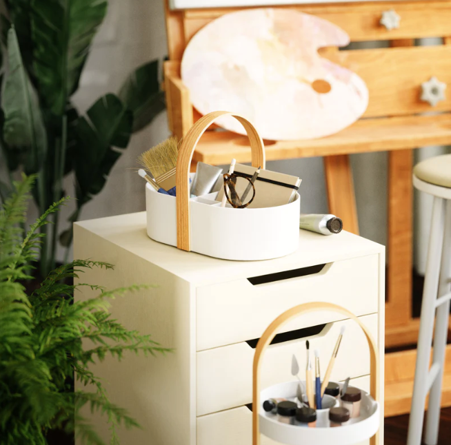 Bellwood Caddy, White/Natural
