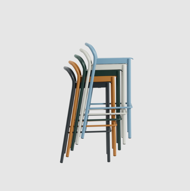 Linear Steel Stool, 65cm,  Grey