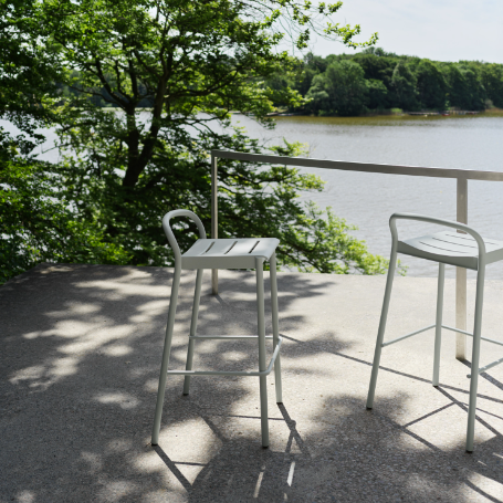 Linear Steel Stool, 65cm,  Burnt Orange