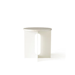 Androgyne Side Table, Steel Base in Ivory, Table Top in Ivory Marble-Tables-Audo-vancouver special
