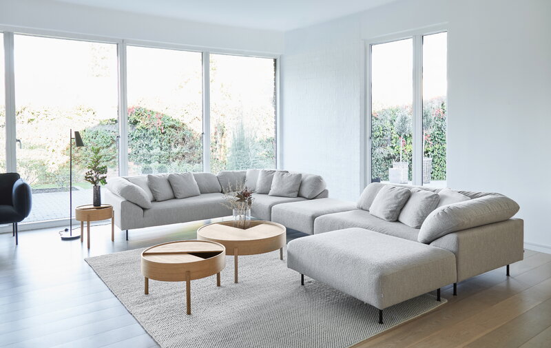 Arc Coffee Table, 89cm, White Pigmented Ash