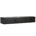 Array Wall-Mounted Sideboard (150 cm), Black Painted Oak with Black Metal Wall Mount