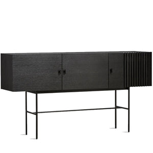 Array Sideboard L180, Black Painted Oak and Metal Legs
