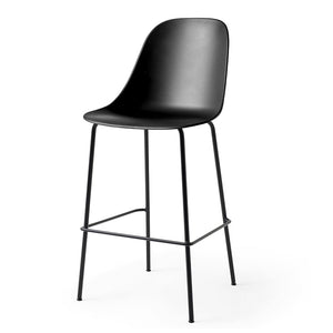 Harbour Stool, Counter Height in Black Steel, Seat of Polypropylene in Black, 65 cm-Stools-Audo-vancouver special