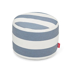Point Outdoor Ottoman, Stripe Azur