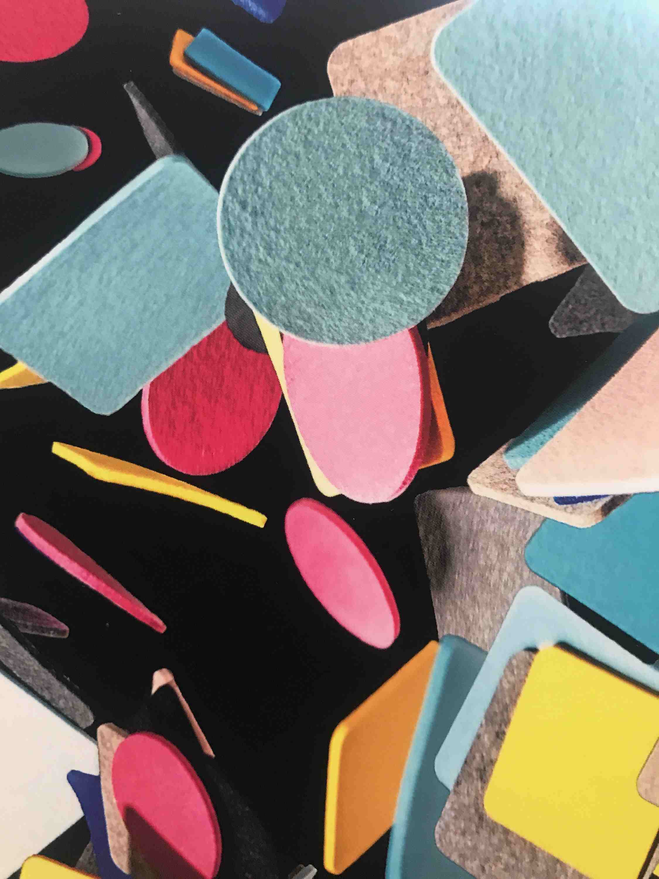 Felt coaster round, 10cm, petrol