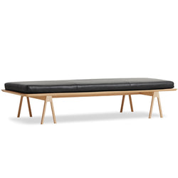 Level Daybed, Oak / Black Leather, 190 cm