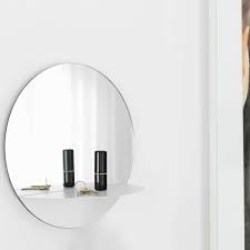 Horizon Mirror, Round White D: 14.3 x 34 cm